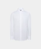 White Twill Tailored Fit Tuxedo Shirt